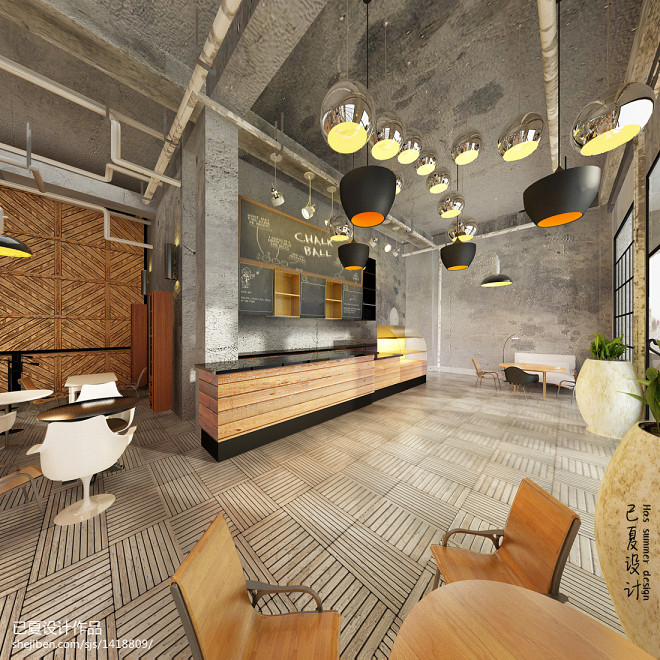 loft咖啡館-裝修設計效果圖-已夏設計設計師作品-設計本