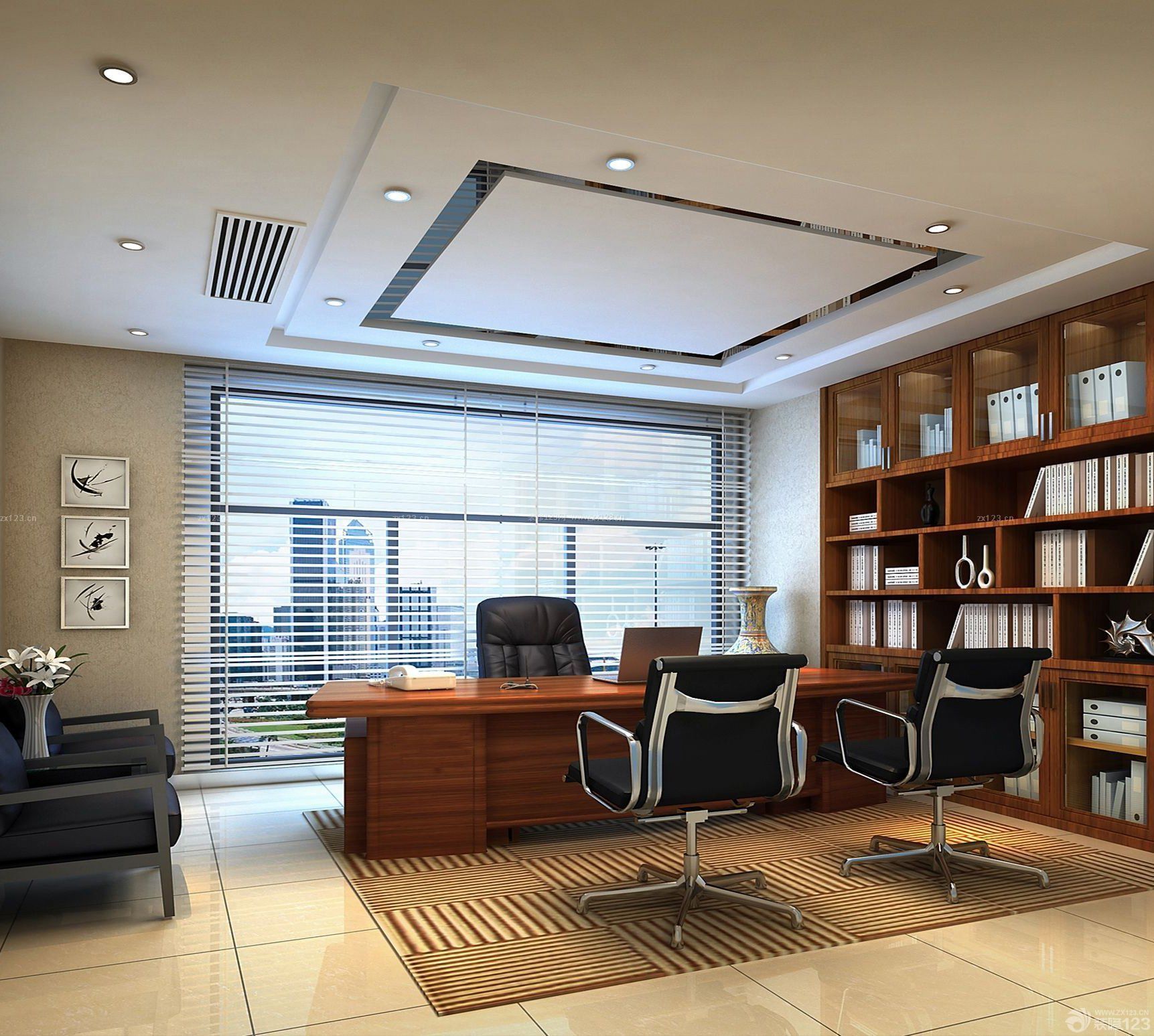 董事長(zhǎng)辦公室百葉窗簾裝修效果圖片_裝信通網(wǎng)效果圖