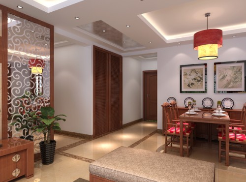 宅速美裝飾,海亮瓏園,三居室,中式風格,海亮瓏園中式風格109平米三居室裝修設計圖片_樣板間_實景圖-搜房網裝修設計網